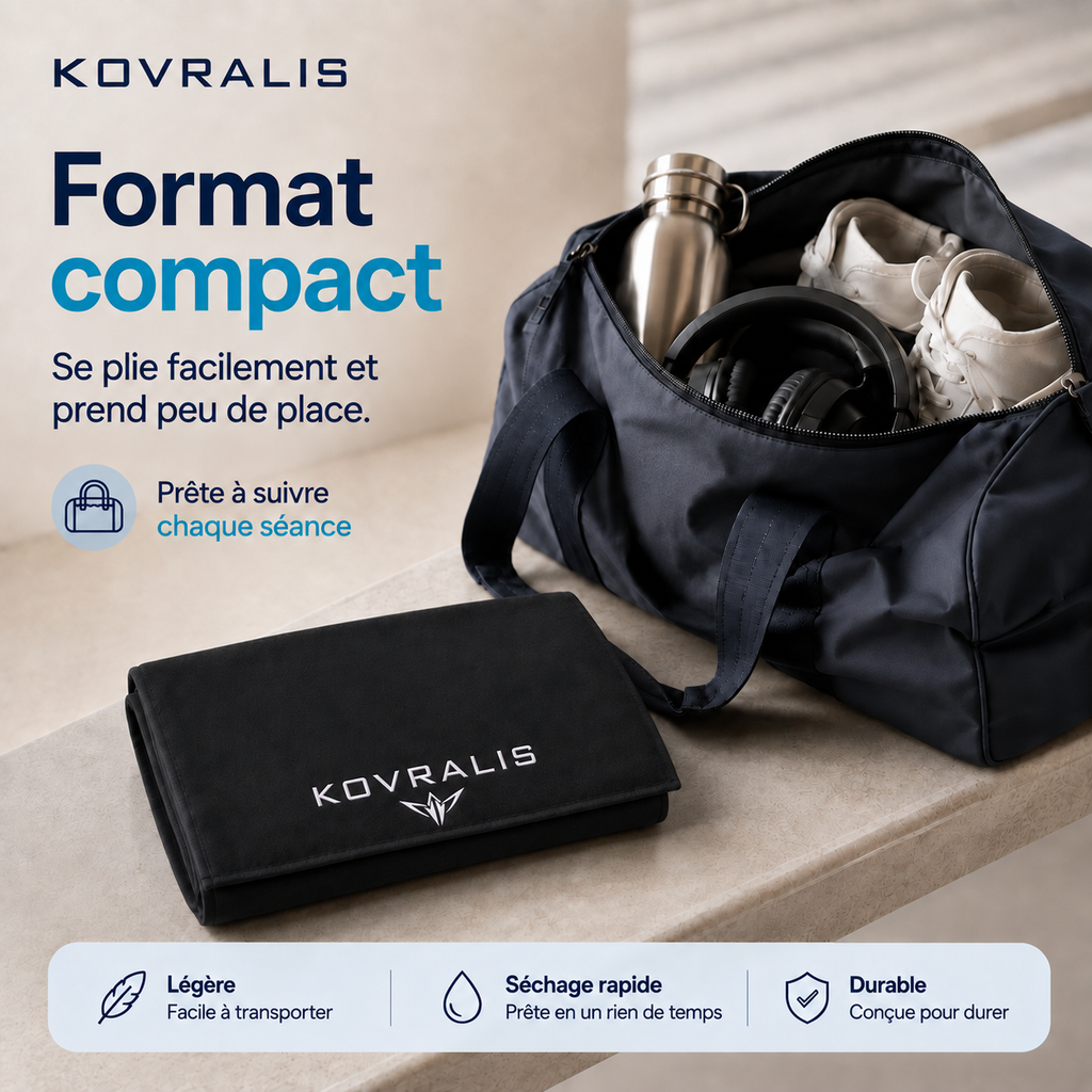 Microfibre tissée de la serviette Kovralis, absorption rapide et séchage en quelques heures